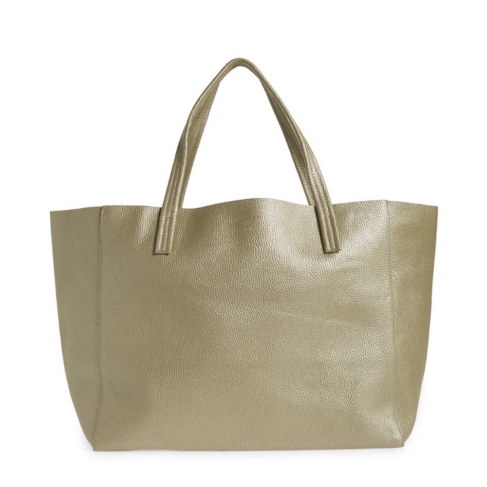 Kurt Geiger Gold Soft Leather Horizontal Tote.
